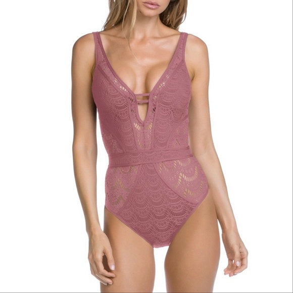 Becca Color Play Deep V Neck One Piece Swimsuit